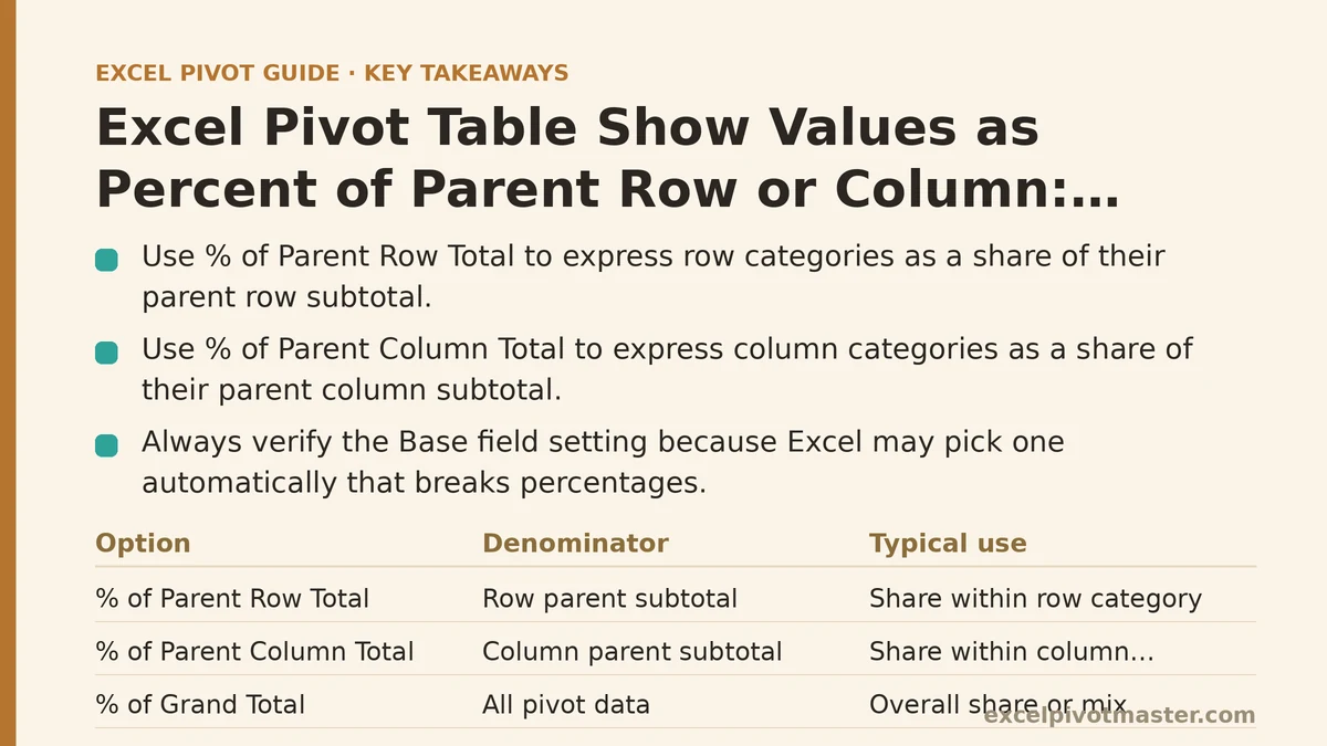 Excel Pivot Table Show Values as Percent of Parent Row or Column ...