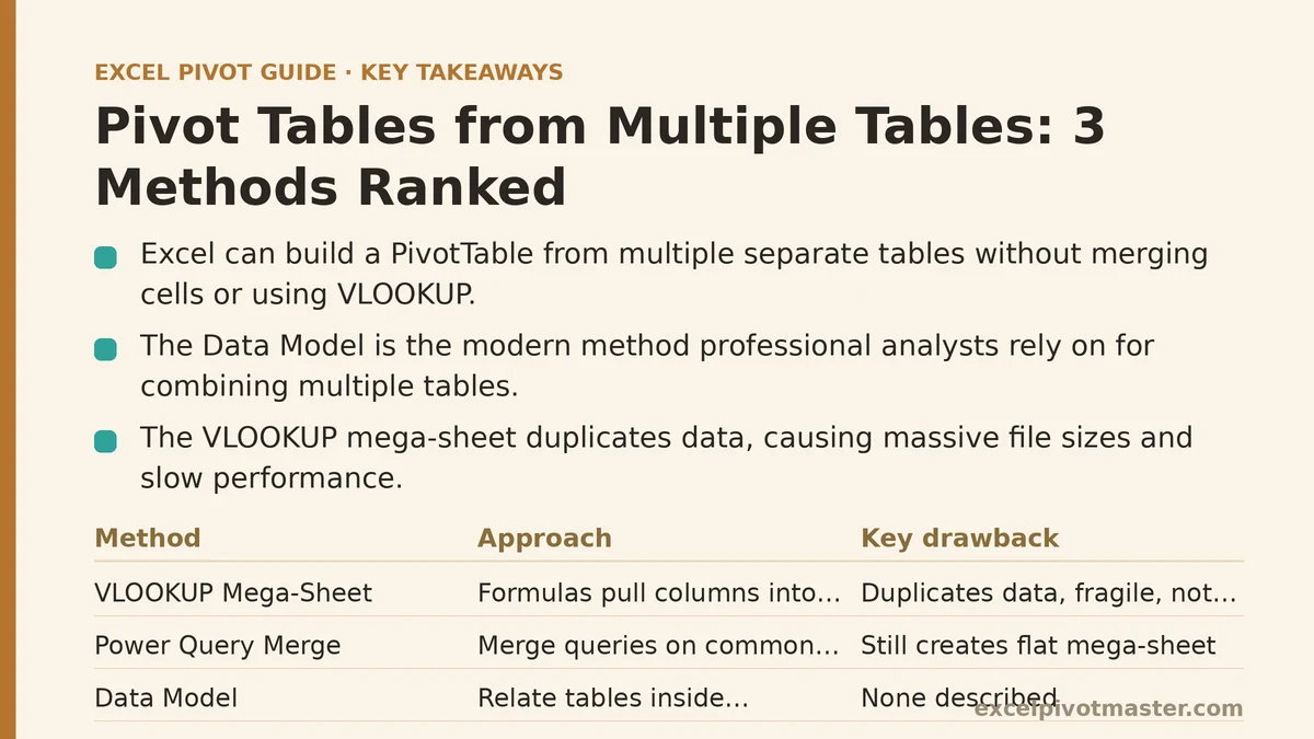 Pivot Tables from Multiple Tables: 3 Methods Ranked