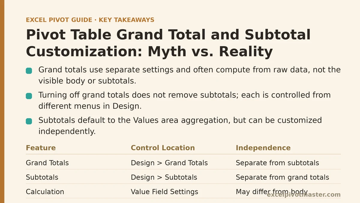 Pivot Table Grand Total and Subtotal Customization: Myth vs. Reality