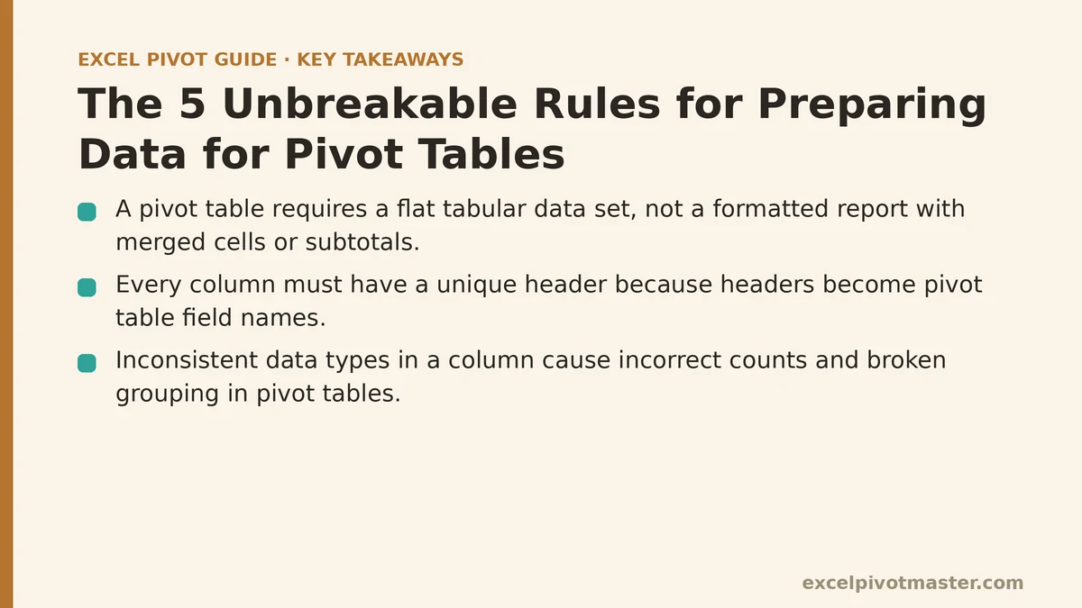 The 5 Unbreakable Rules for Preparing Data for Pivot Tables