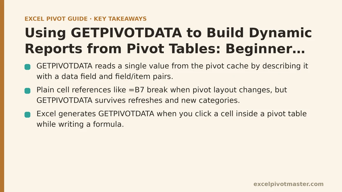Using GETPIVOTDATA to Build Dynamic Reports from Pivot Tables: Beginner Tutorial
